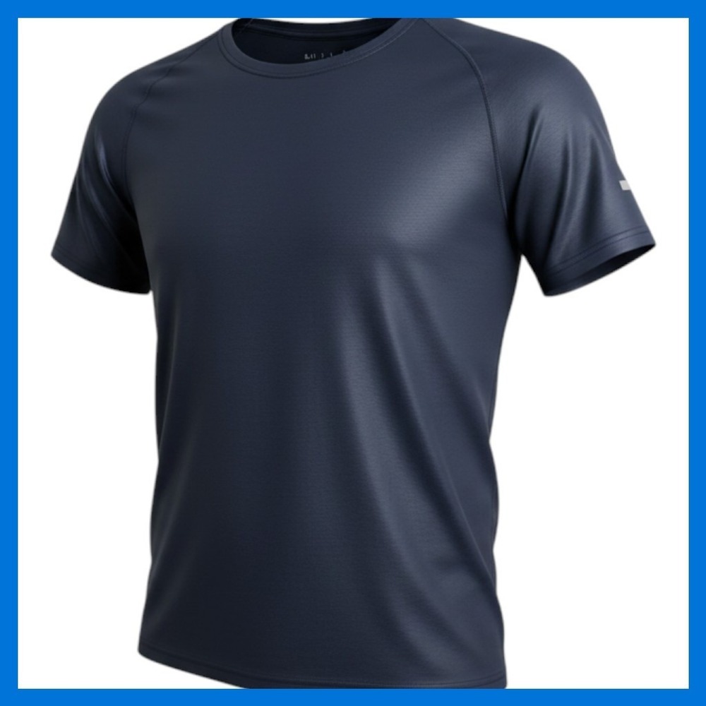 NWOT Navy Blue Performance Short Sleeve Training Tee Reflective Accents XL